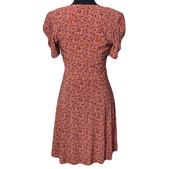 City Vibe Peach Floral Print Sweetheart Top Dress Women’s Medium - Picture 4 of 8